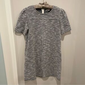 Ann Taylor LOFT Gray Tweed Shift Dress, Size M